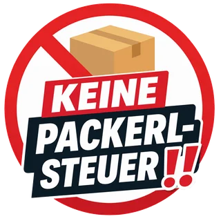 Grafischer Hinweis: Keine Packerlsteuer Grafischer Hinweis: Keine Packerlsteuer